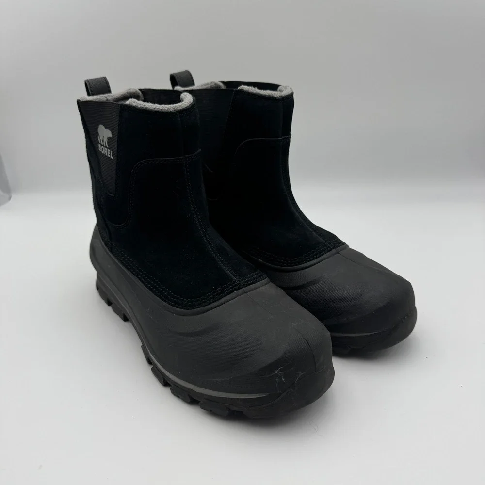 Sorel Buxton Pull On Black Waterproof Insulated Winter Boots NM2738-010 Mens 10